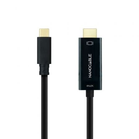 depau-NAN-CAB-10-15-5133 Cable Conversor Nanocable 10.15.5133/ USB Tipo-C Macho - HDMI Macho/ 3m/ Negro - Imagen 1