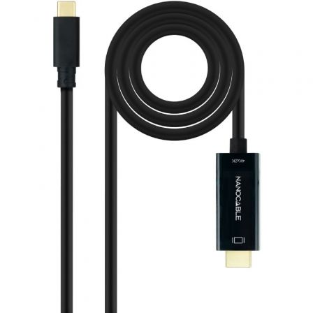 depau-NAN-CAB-10-15-5135 Cable Conversor Nanocable 10.15.5135/ USB Tipo-C Macho - HDMI Macho/ 5m/ Negro - Imagen 1