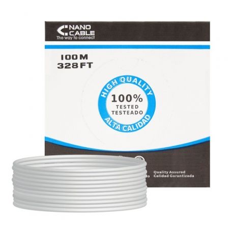 depau-NAN-CAB-10-20-0902 Bobina de Cable RJ45 FTP Nanocable 10.20.0902 Cat.6/ 100m/ Gris - Imagen 1
