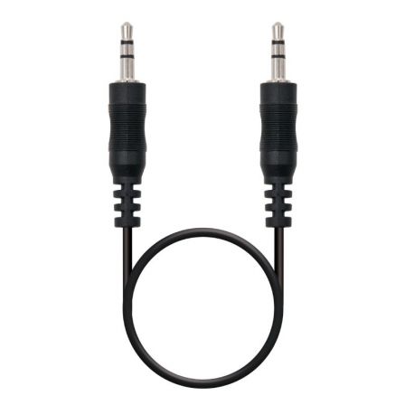 depau-NAN-CAB-10-24-0100 Cable Estéreo Nanocable 10.24.0100/ Jack 3.5 Macho - Jack 3.5 Macho/ 30cm/ Negro - Imagen 1