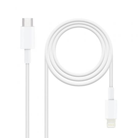 depau-NAN-CAB-LIGH-10-10-0602 Cable USB 2.0 Tipo-C Lightning Nanocable 10.10.0602/ USB Tipo-C Macho - Lightning Macho/ 2m/ Blanco - Imagen 1