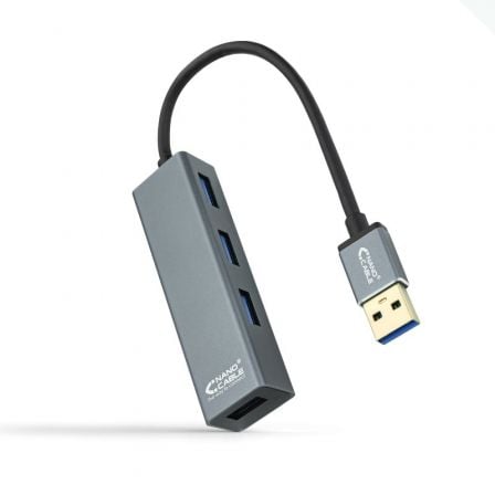depau-NAN-HUB-10-16-4402 Hub USB 3.0 Nanocable 10.16.4402/ 4xUSB/ Gris - Imagen 1