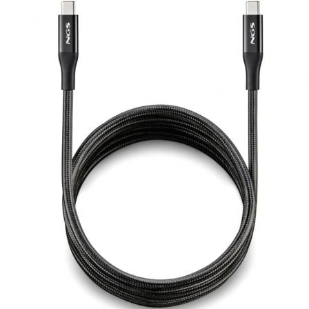depau-NGS-CAB-KNOT-240W-2 Cable USB 4.0 Tipo-C NGS KNOT/ USB Tipo-C Macho - USB Tipo-C Macho/ Hasta 240W/ 40Gbps/ 2m/ Negro - Imagen 1