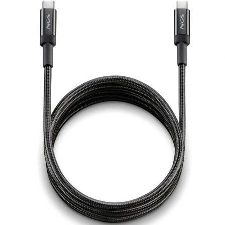 depau-NGS-CAB-KNOT-65W-2 Cable USB 2.0 Tipo-C NGS KNOT/ USB Tipo-C Macho - USB Tipo-C Macho/ Hasta 65W/ 480Mbps/ 2m/ Negro - Imagen 1