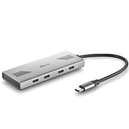 depau-NGS-HUB-WONDER4C Hub USB Tipo-C NGS Wonder4-C/ 4xUSB Tipo-C/ Gris - Imagen 1