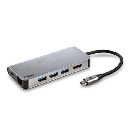 depau-NGS-HUB-WONDERDOCK8 Docking USB Tipo-C NGS WonderDock8/ 3xUSB/ 1xUSB Tipo-C DP/ 1xHDMI 4K/ 1xRJ45/ 1xLector Tarjetas SD - Imagen 1