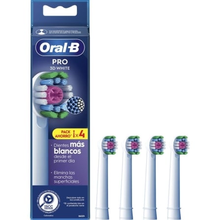 depau-ORAB-PAE-CAB-PRO-3D-WH-4U Cabezal de Recambio Braun para cepillo Braun Oral-B 3D White/ Pack 4 uds - Imagen 1