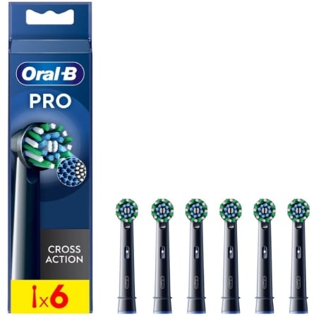 depau-ORAB-PAE-CAB-PRO-CA-6U-BK Cabezal de Recambio para Cepillo Oral-B Pro Cross Action/ Pack 6 uds - Imagen 1