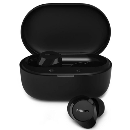depau-PHIL-AUR-TAT1300-BK Auriculares Bluetooth Philips TAT1300BK con estuche de carga/ Autonomía 6h/ Negros - Imagen 1