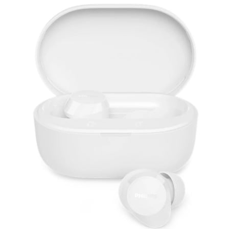 depau-PHIL-AUR-TAT1300-WH Auriculares Bluetooth Philips TAT1300WT con estuche de carga/ Autonomía 6h/ Blancos - Imagen 1