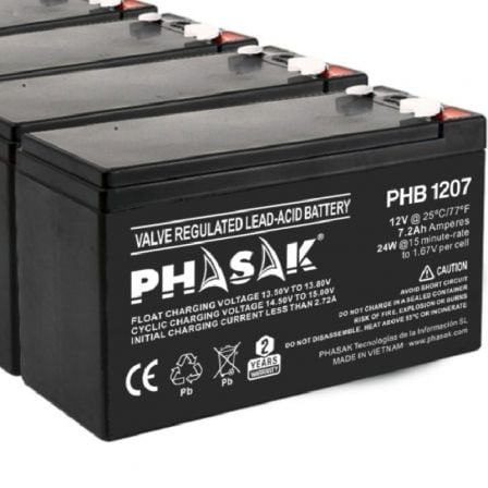 depau-PHK-BAT-PHB-1207 Batería Phasak PHB 1207 compatible con SAI/UPS PHASAK según especificaciones - Imagen 1