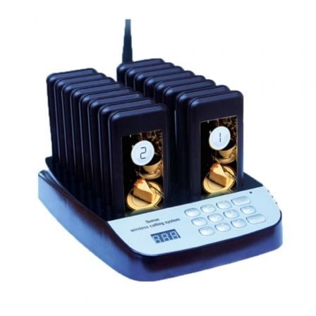 depau-PRM-KIT-EFFICENT-CUSTOM Kit Avisador de Clientes Premier Efficent-Customer/ 16 Receptores / Base de Carga - Imagen 1