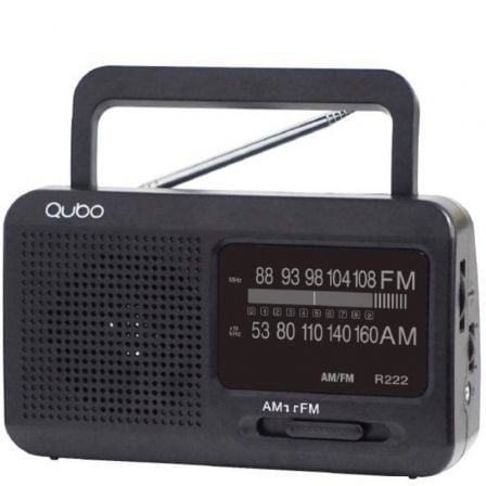 depau-QUB-RADIO-R-222-BK Radio Portátil Qubo R-222/ con Cable/ a Pilas/ Negra - Imagen 1