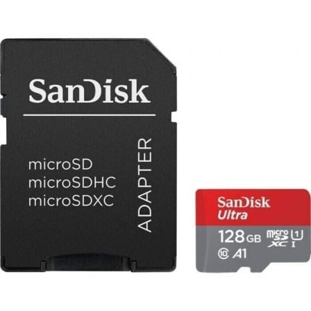 depau-SND-MICROSD-ULTRA-128-ADP Tarjeta de Memoria SanDisk Ultra 128GB microSD XC con Adaptador/ Clase 10/ 140MBs - Imagen 1