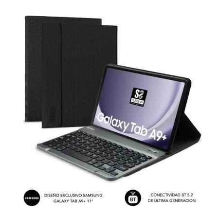 depau-SUB-FUNDA-SUBKT3-BTS060 Funda con Teclado Subblim KeyTab Pro BT para Tablets Samsung Galaxy A9+/ Negra - Imagen 1