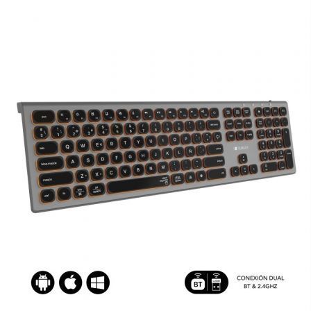 depau-SUB-TEC-MASTER-GY-BK Teclado Inalámbrico Subblim Master/ Gris y Negro - Imagen 1