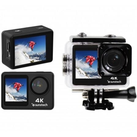 depau-SUN-CAM-ADVENTURE4K Cámara Digital Deportiva Sunstech Adventure 4K/ 16MP/ Ángulo de visión 170º/ Negra - Imagen 1