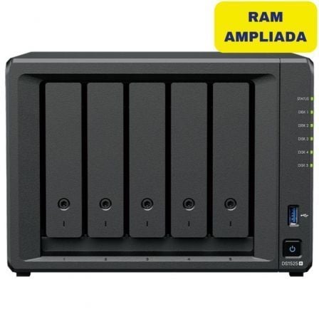 depau-SYN-NAS-DS1525-PLUS-32GB NAS Synology Diskstation DS1525+/ 5 Bahías 3.5"- 2.5"/ 32GB DDR4/ Formato Torre - Imagen 1
