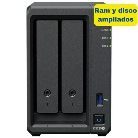 depau-SYN-NAS-DS725-PLUS-8GB-8TB NAS Synology Diskstation DS725+/ 2 Bahías 3.5"- 2.5"/ 8GB DDR4/ 8TB/ Formato Torre - Imagen 1