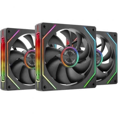 depau-TAC-REF-MF-LINKFINITYKIT2-BK Pack 3 Ventiladores Mars Gaming MF-LINKFINITYKIT2/ 12cm/ ARGB - Imagen 1