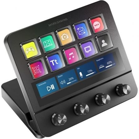 depau-TAC-STREAM-MSD-PRO-BK Stream Deck Mars Gaming MSD-PRO/ 10 Teclas LCD + 4 Diales Personalizables/ Negro - Imagen 1