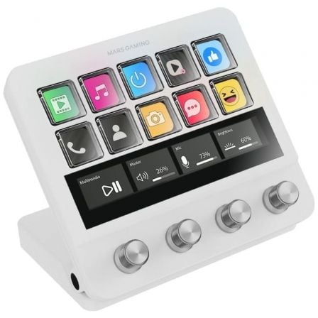 depau-TAC-STREAM-MSD-PRO-WH Stream Deck Mars Gaming MSD-PRO/ 10 Teclas LCD + 4 Diales Personalizables/ Blanco - Imagen 1