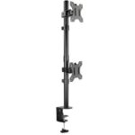 Soporte de Mesa para 2 Monitores TooQ DB1233TNV-B/ Giratorio/ Inclinable/ hasta 8kg