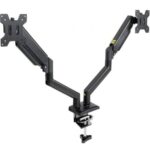 Soporte de Mesa para 2 Monitores TooQ DB1434TNR-B/ Giratorio/ Inclinable/ hasta 10kg