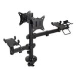 Soporte de Mesa para 2 Monitores, TPV, Impresora, Términal y Lector TooQ TQPM0002/ Giratorio/ Inclinable/ hasta 9kg