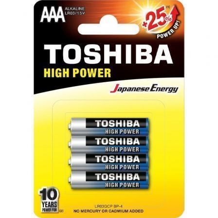 depau-TOS-PILA-R03AT-BL4 Pack de 4 Pilas AAA Toshiba High Power LR03/ 1.5V/ Alcalinas - Imagen 1