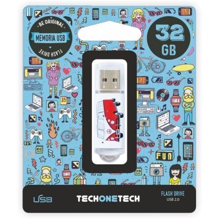 depau-TOT-CAMPER-VAN-VAN-32GB Pendrive 32GB Tech One Tech Camper VAN-VAN USB 2.0 - Imagen 1
