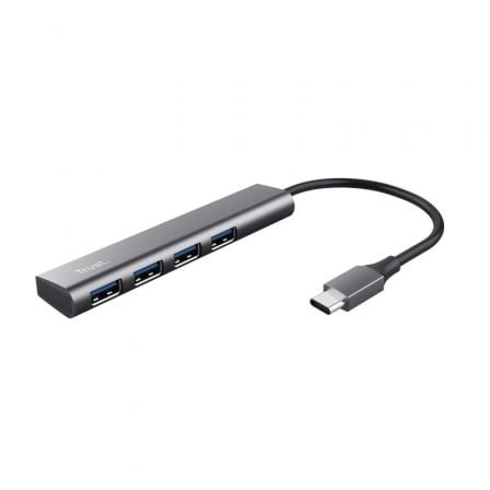 depau-TRU-HUB-USBC-HALYX Hub USB Tipo-C Trust Halyx/ 4xUSB/ Gris - Imagen 1