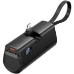 Powerbank 4800mAh Vention FHRB0/ 22.5W/ Negra/ Incluye Cable USB Tipo-C y Lightning