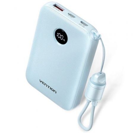 depau-VEN-BAT-FKAL0-C Powerbank 10000mAh Vention FKAL0-C/ 22.5W/ Azul/ Incluye Cable USB Tipo-C - Imagen 1