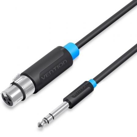 depau-VEN-CAB-BBEBF Cable Estéreo Vention BBEBF/ Jack 6.5 Macho - XLR Hembra/ 1m/ Negro - Imagen 1