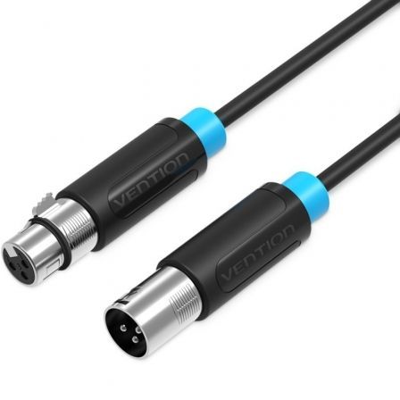 depau-VEN-CAB-BBFBL Cable Estéreo Vention BBFBL/ XLR Macho - XLR Hembra/ 10m/ Negro - Imagen 1