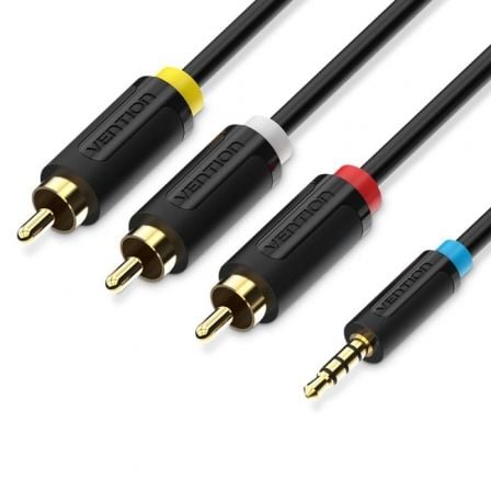 depau-VEN-CAB-BCBBG Cable Estéreo Vention BCBBG/ Jack 3.5 Macho - 3x RCA Macho/ 1.5m/ Negro - Imagen 1