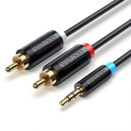 depau-VEN-CAB-BCLBH Cable Estéreo Vention BCLBH/ Jack 3.5 Macho - 2x RCA Macho/ 2m/ Negro - Imagen 1