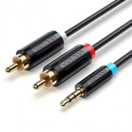 depau-VEN-CAB-BCLBI Cable Estéreo Vention BCLBI/ Jack 3.5 Macho - 2x RCA Macho/ 3m/ Negro - Imagen 1