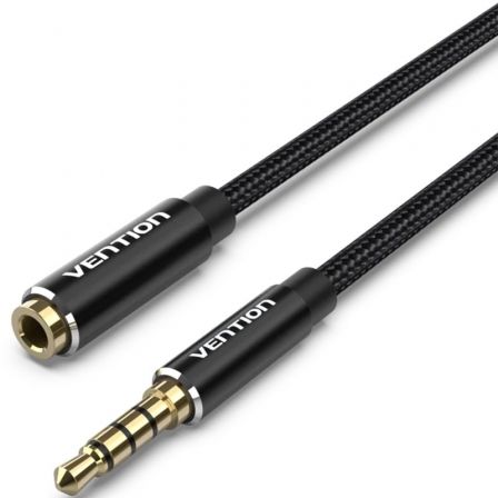 depau-VEN-CAB-BHCBH Cable Estéreo Vention BHCBH/ Jack 3.5 Macho - Jack 3.5 Hembra/ 2m/ Negro - Imagen 1