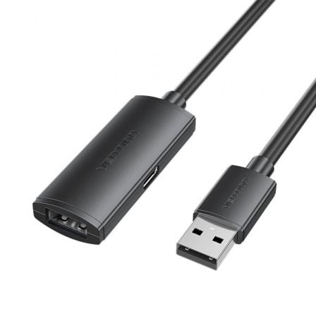 depau-VEN-CAB-CBKBJ Cable Alargador USB 2.0 Vention CBKBJ/ USB Macho - USB Hembra/ 480Mbps/ 5m/ Negro - Imagen 1