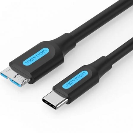 depau-VEN-CAB-CQABD Cable USB 3.0 Vention CQABD/ microUSB Macho - USB Tipo-C Macho/ 5Gbps/ 50cm/ Negro - Imagen 1