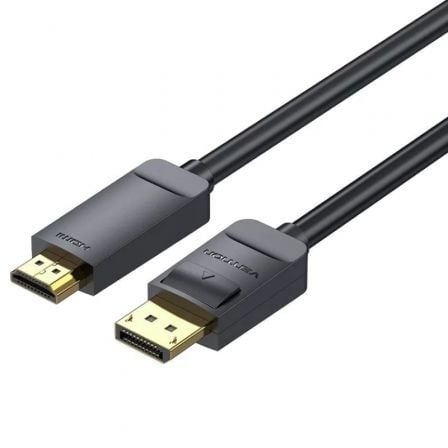 depau-VEN-CAB-HAGBG Cable Conversor Vention HAGBG/ DisplayPort Macho - HDMI 4K Macho/ 1.5m/ Negro - Imagen 1