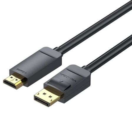 depau-VEN-CAB-HAGBI Cable Conversor Vention HAGBI/ DisplayPort Macho - HDMI 4K Macho/ 3m/ Negro - Imagen 1