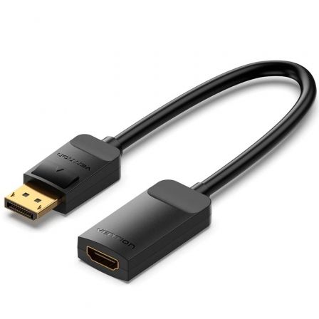 depau-VEN-CAB-HBZBB Cable Conversor Vention HBZBB/ DisplayPort Macho - HDMI 4K Hembra/ 15cm/ Negro - Imagen 1