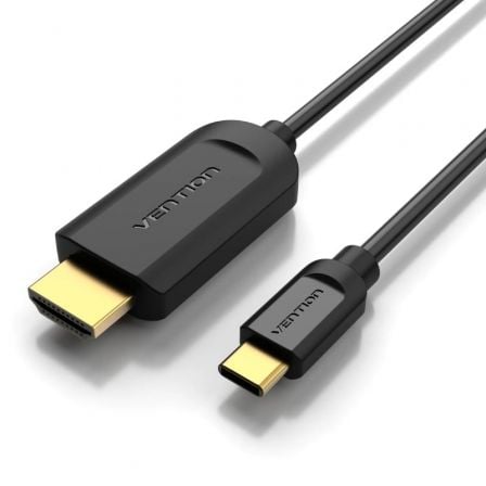 depau-VEN-CAB-HDMI-CGUBH Cable Conversor HDMI 1.4 4K Vention CGUBH/ USB Tipo-C Macho - HDMI Macho/ 2m/ Negro - Imagen 1