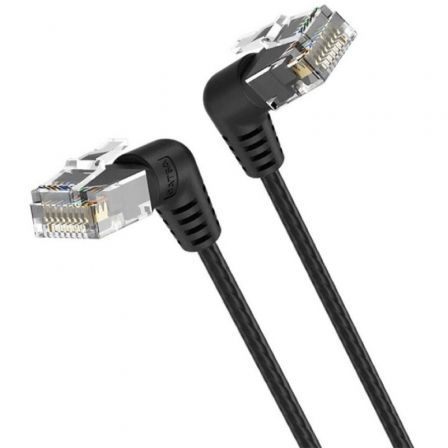 depau-VEN-CAB-IBOBF Cable de Red RJ45 UTP Vention IBOBF Cat.6A/ 1m/ Cabeza Rotatoria 360º/ Negro - Imagen 1