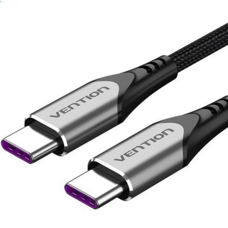 depau-VEN-CAB-TAEHG Cable USB 2.0 Tipo-C Vention TAEHG/ USB Tipo-C Macho - USB Tipo-C Macho/ Hasta 100W/ 480Mbps/ 1.5m/ Gris - Imagen 1