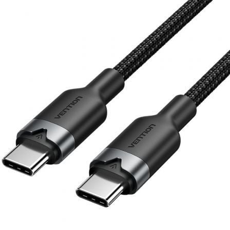 depau-VEN-CAB-TRDBH Cable USB 2.0 Tipo-C 3A Vention TRDBH/ USB Tipo-C Macho - USB Tipo-C Macho/ Hasta 60W/ 480Mbps/ 2m/ Negro - Imagen 1