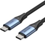 Cable USB 2.0 Tipo-C 5A Vention TREBF/ USB Tipo-C Macho - USB Tipo-C Macho/ Hasta 240W/ 480Mbps/ 1m/ Azul y Negro